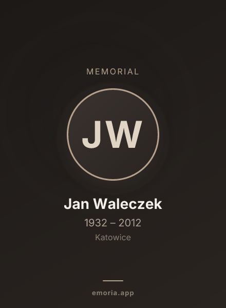 Memorial portrait of Jan Waleczek