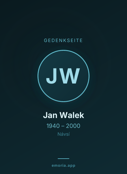 Gedenkportrait von Jan Walek
