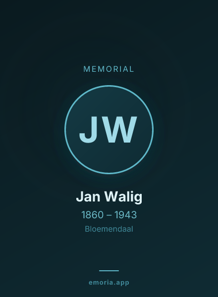 Memorial portrait of Jan Walig