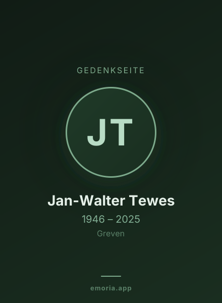 Gedenkportrait von Jan-Walter Tewes
