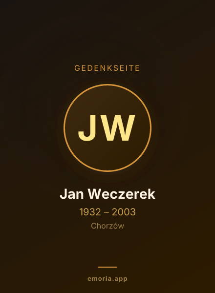 Gedenkportrait von Jan Weczerek