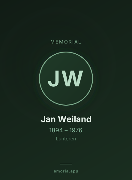 Memorial portrait of Jan Weiland