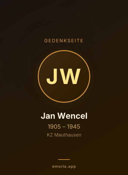 Gedenkportrait von Jan Wencel