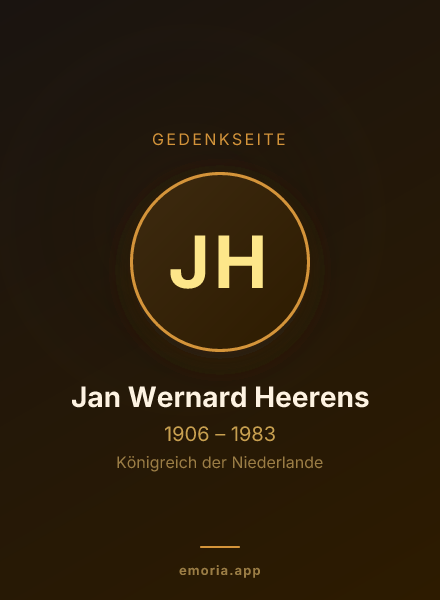 Gedenkportrait von Jan Wernard Heerens