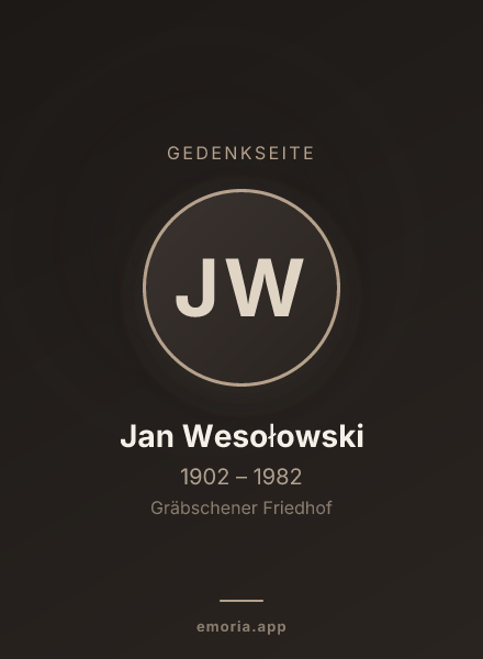 Gedenkportrait von Jan Wesołowski