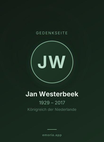 Gedenkportrait von Jan Westerbeek