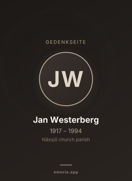 Gedenkportrait von Jan Westerberg