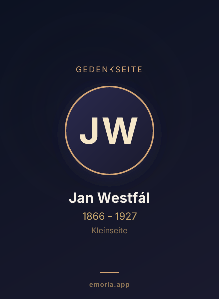 Gedenkportrait von Jan Westfál