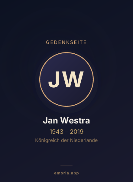 Gedenkportrait von Jan Westra