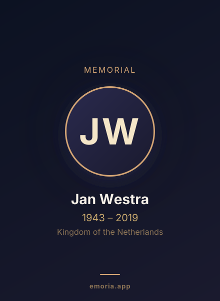 Memorial portrait of Jan Westra