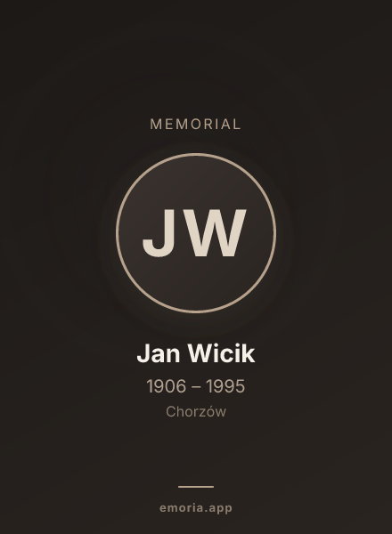 Memorial portrait of Jan Wicik