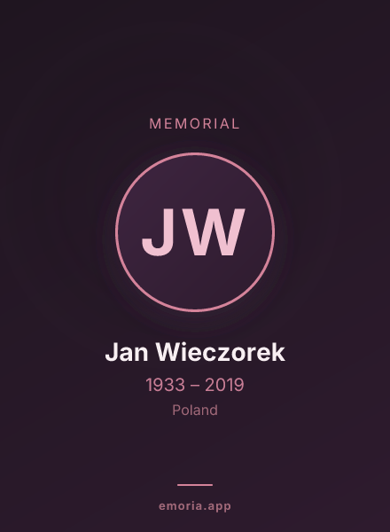 Memorial portrait of Jan Wieczorek