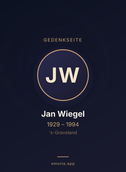 Gedenkportrait von Jan Wiegel