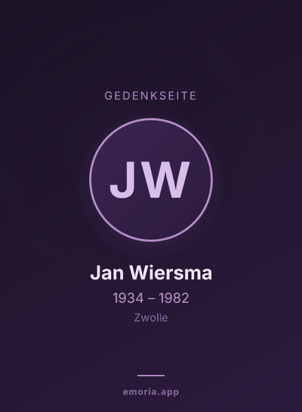 Gedenkportrait von Jan Wiersma