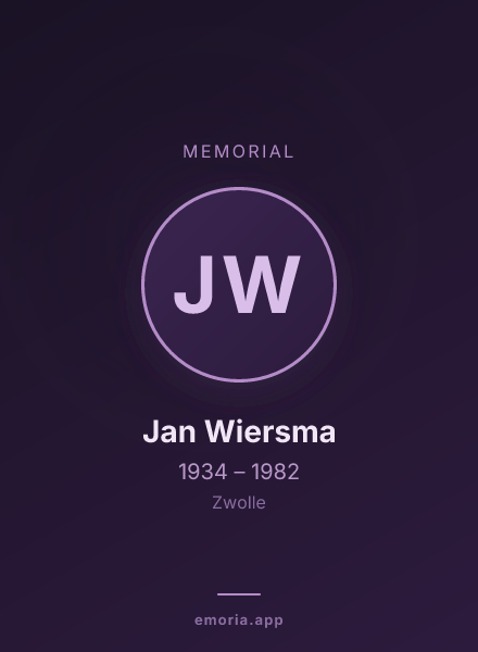 Memorial portrait of Jan Wiersma