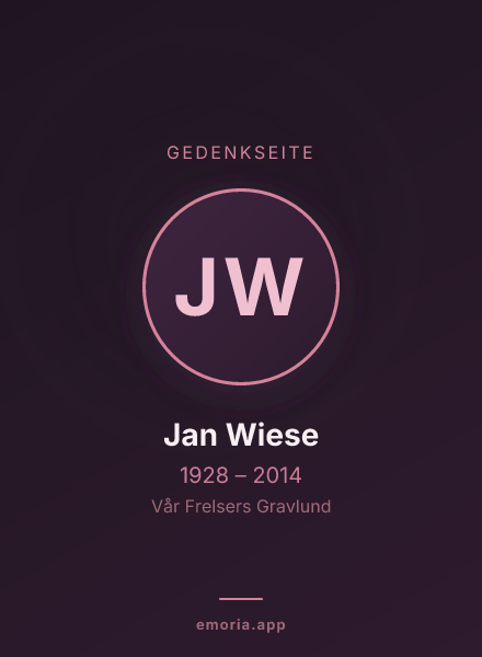 Gedenkportrait von Jan Wiese