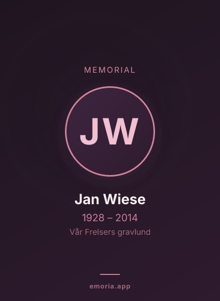 Memorial portrait of Jan Wiese