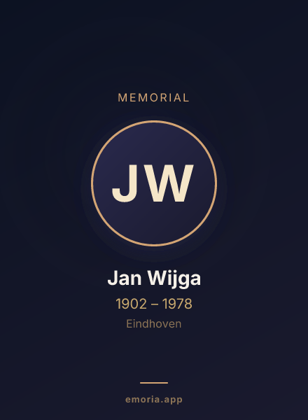 Memorial portrait of Jan Wijga