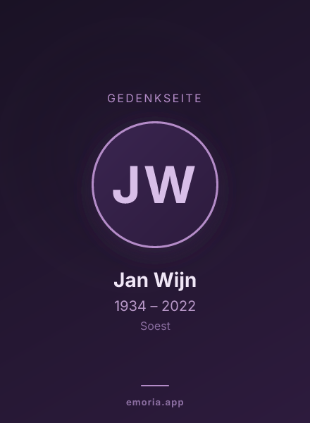 Gedenkportrait von Jan Wijn