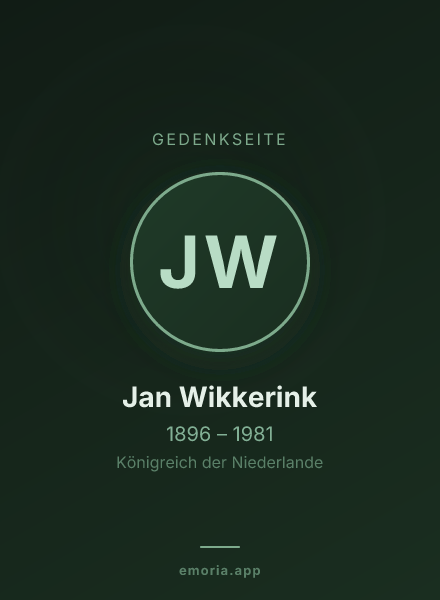 Gedenkportrait von Jan Wikkerink