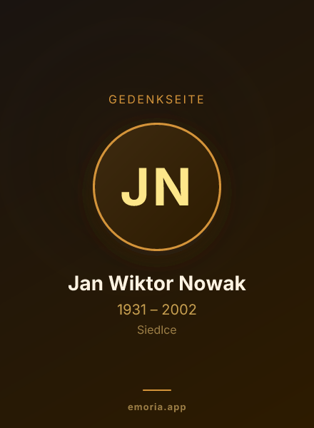 Gedenkportrait von Jan Wiktor Nowak