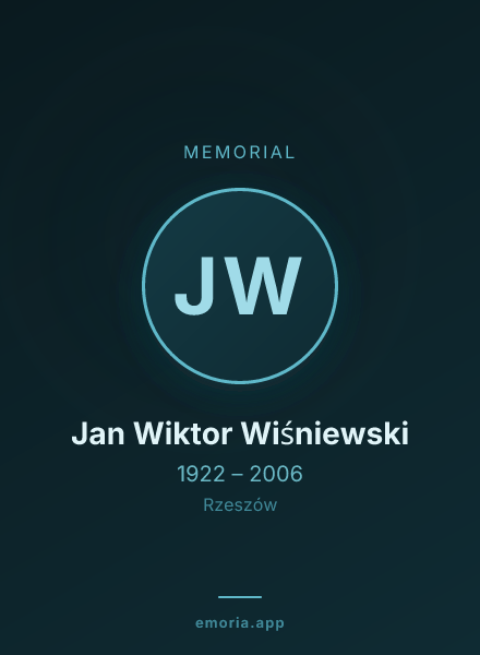 Memorial portrait of Jan Wiktor Wiśniewski