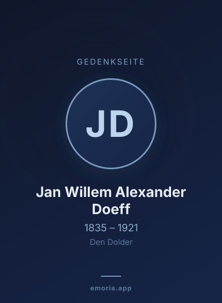 Gedenkportrait von Jan Willem Alexander Doeff