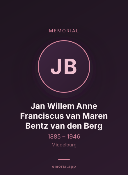 Memorial portrait of Jan Willem Anne Franciscus van Maren Bentz van den Berg