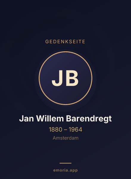 Gedenkportrait von Jan Willem Barendregt
