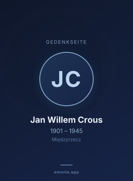 Gedenkportrait von Jan Willem Crous