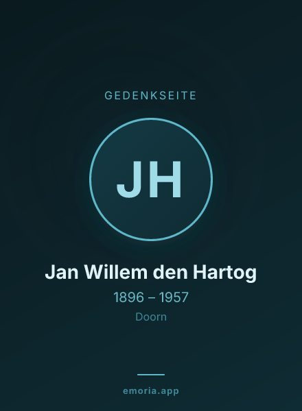 Gedenkportrait von Jan Willem den Hartog