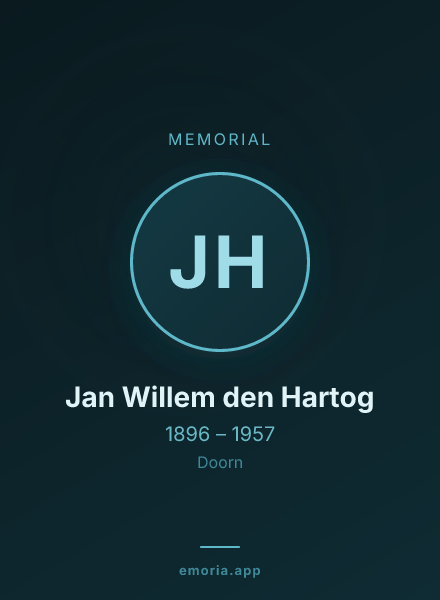 Memorial portrait of Jan Willem den Hartog