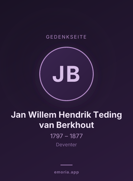 Gedenkportrait von Jan Willem Hendrik Teding van Berkhout