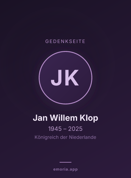 Gedenkportrait von Jan Willem Klop