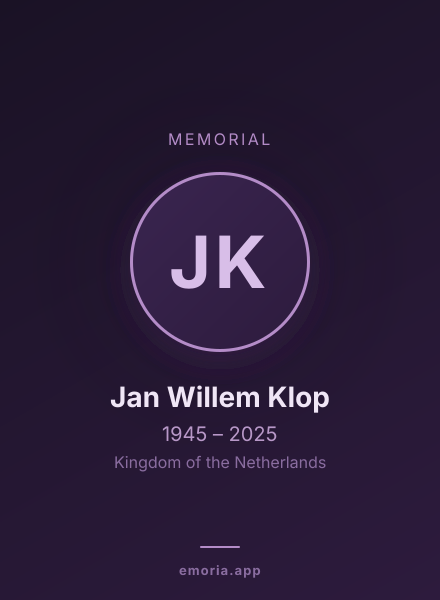 Memorial portrait of Jan Willem Klop