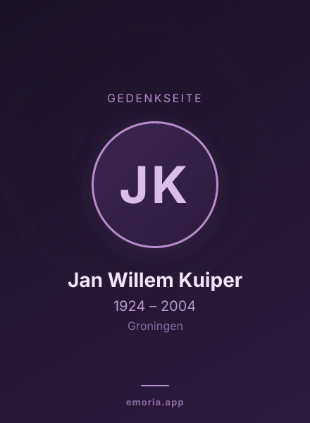 Gedenkportrait von Jan Willem Kuiper
