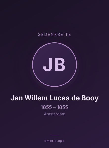 Gedenkportrait von Jan Willem Lucas de Booy