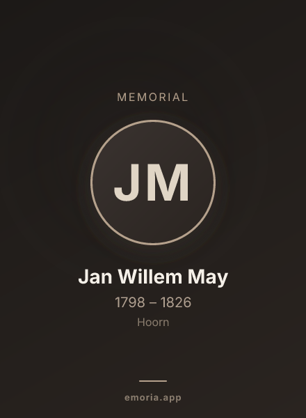 Memorial portrait of Jan Willem May