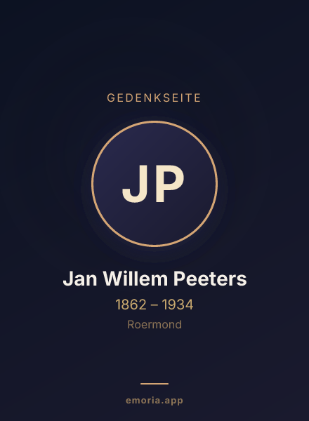 Gedenkportrait von Jan Willem Peeters