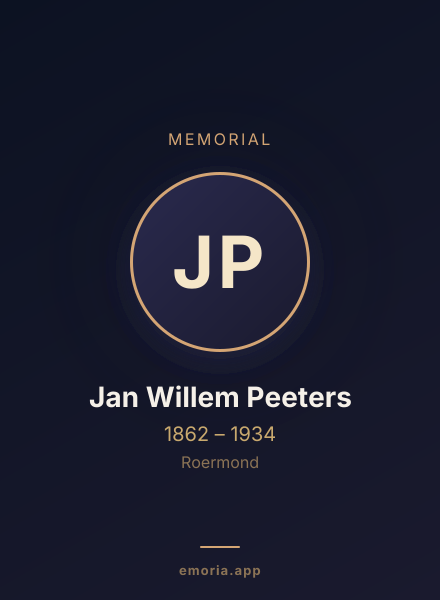 Memorial portrait of Jan Willem Peeters