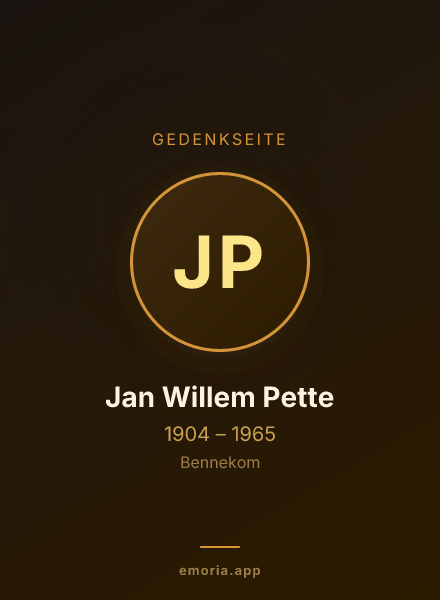 Gedenkportrait von Jan Willem Pette