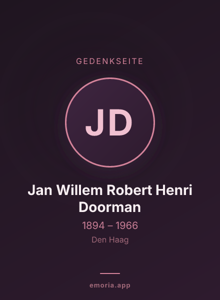 Gedenkportrait von Jan Willem Robert Henri Doorman