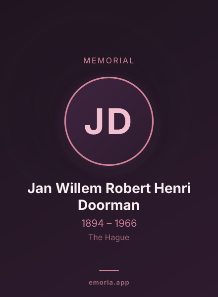 Memorial portrait of Jan Willem Robert Henri Doorman