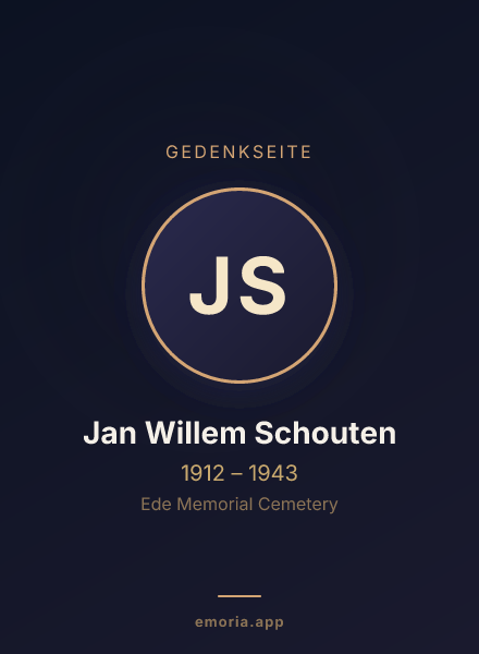Gedenkportrait von Jan Willem Schouten