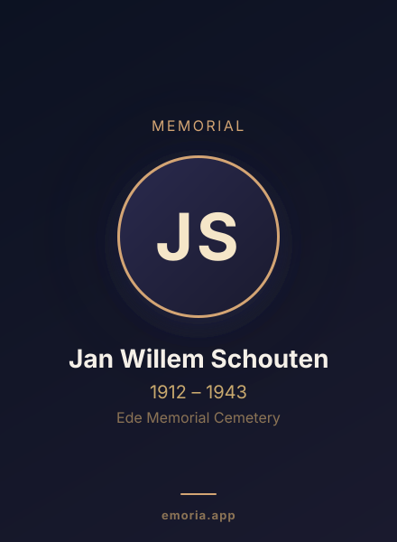 Memorial portrait of Jan Willem Schouten