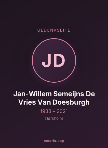 Gedenkportrait von Jan-Willem Semeijns De Vries Van Doesburgh