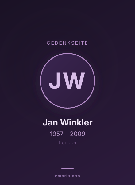 Gedenkportrait von Jan Winkler