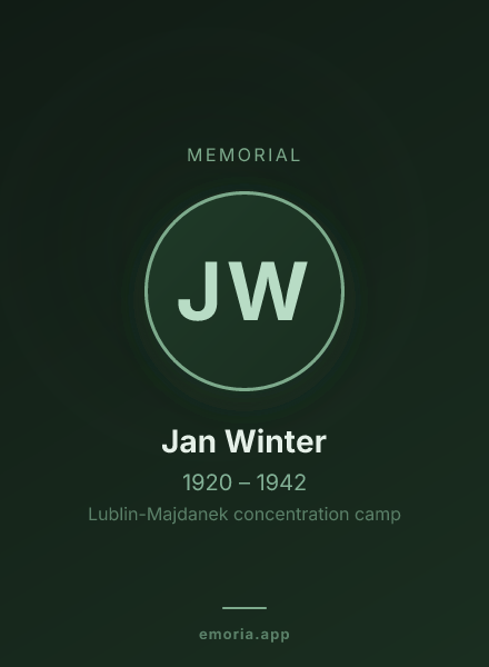 Memorial portrait of Jan Winter