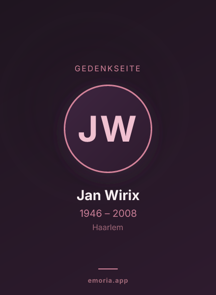 Gedenkportrait von Jan Wirix