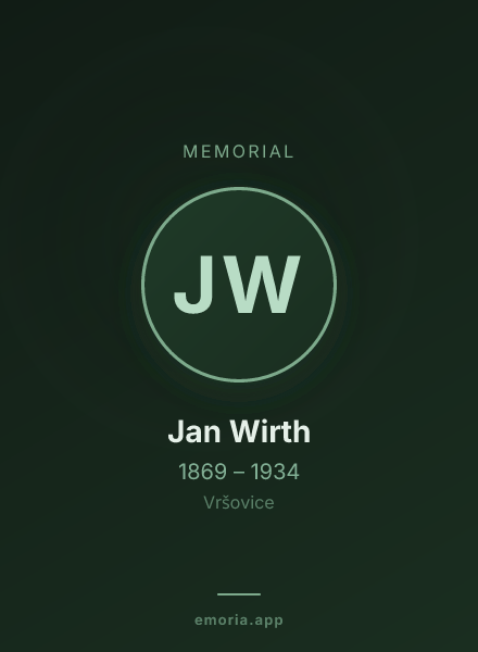 Memorial portrait of Jan Wirth